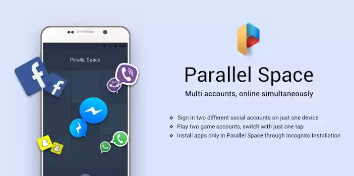 parallel space app :two accounts in one mobile.jpg image