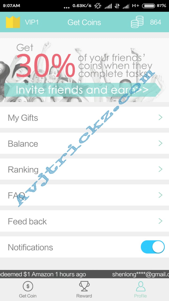refer and earn unlimited money from Cash gift app.jpg image
