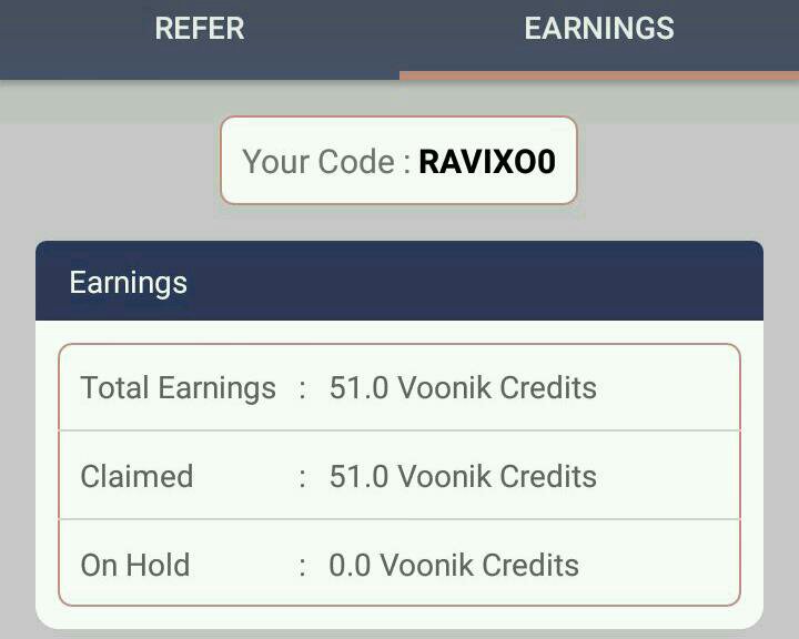 Voonik App Referral proof