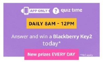 Amazon Blackberry Quiz Answers 5 August 2018 - Win BlackBerry KEY2 SmartPhone