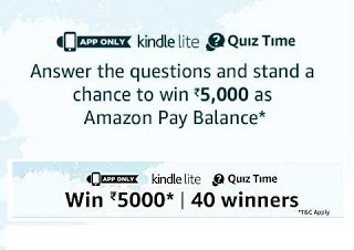 Amazon Kindle Lite Quiz answers - Participate & Win Rs.5,000 amazon pay balance
