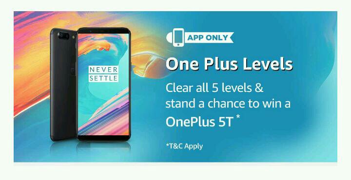 Amazon oneplus 5T Quiz Contest