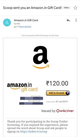 Scoop Offer - Give Feedback & Get Free Rs.120 Paytm / Amazon Voucher