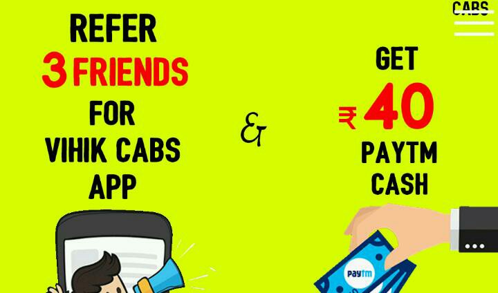 Vihik cabs paytm refer and earn