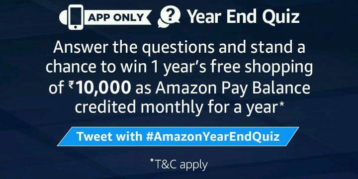 Amazon Year End Quiz All Answers