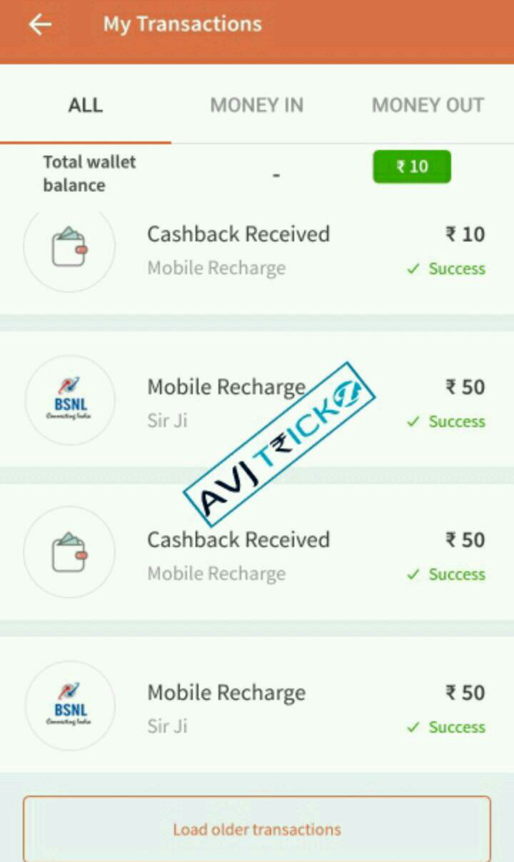 Freecharge refer and earn proof