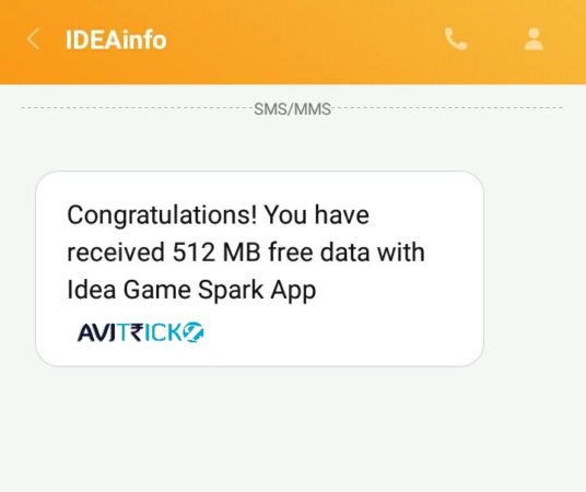 (Free 4G) Download Idea Game Spark &amp; Get Free 512 MB  4G Data