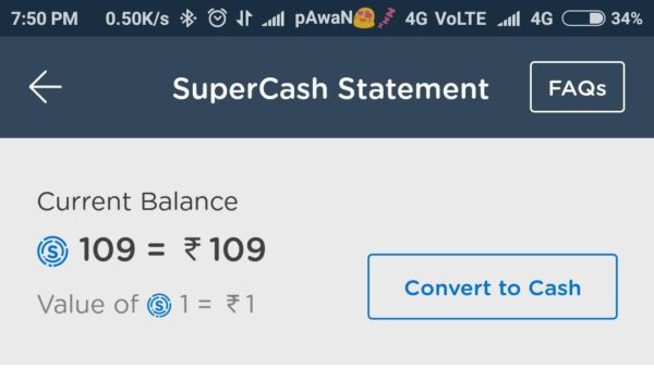 trick to convert mobikwik supercash