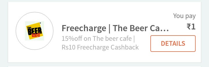 Freecharge Beer cafe offer - Get Rs 10 Free Recharge for All users