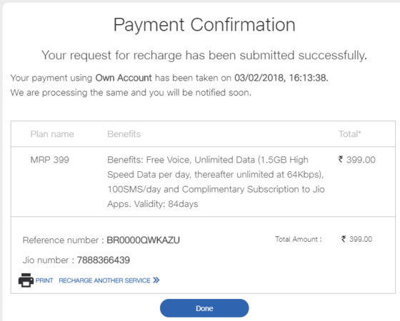 (Trick) Jio Recharge of Rs.399 at Just Rs.99 or Rs. 199