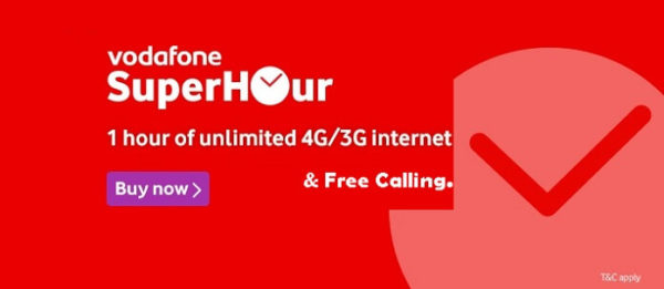 Vodafone SuperHour Offer: Unlimited 4G Data At just Rs. 17
