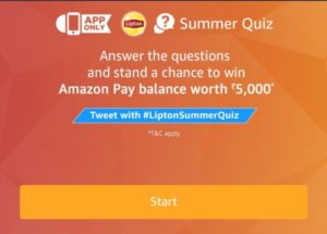 Amazon Summer Quiz : Participate and win Rs.5,000 Amazon pay balance