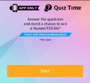 Amazon Huawei P20 Quiz Answers - Participate and win Free Huawei P20 Lite