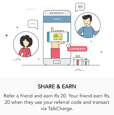 (Proof) Talkcharge App – Get Rs 20 Cashback on Rs 20 Recharge + Rs 20 per Referral