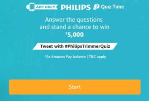 Amazon Philips Trimmer Quiz Answers - Win Rs.5,000 amazon pay balance