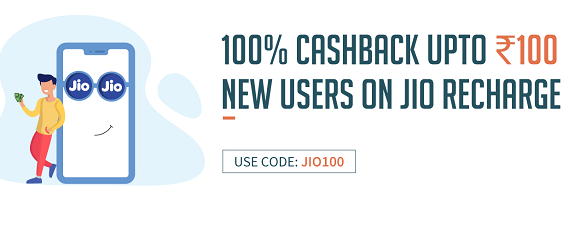 Freecharge Jio 100% cashback offer - Get Free Rs.100 Recharge (*New Users*)