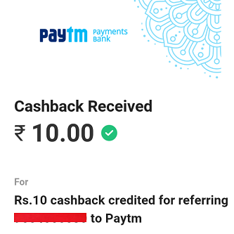 Paytm Refer and Earn up to Rs.1000 on paytm app (*Rs.10 per refer*)