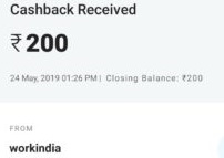 workindia app paytm proof