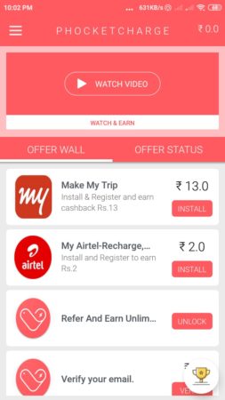 phocketcharge app refer earn loot