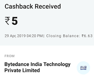 Helo App paytm proof